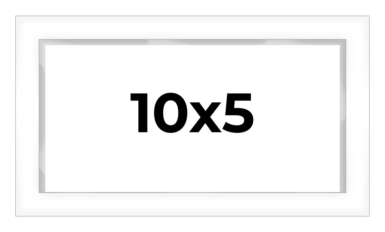 Panoramic Shadow Box 3/4" Depth White Picture Frame - UV Acrylic, Backing, Hanging Hardware